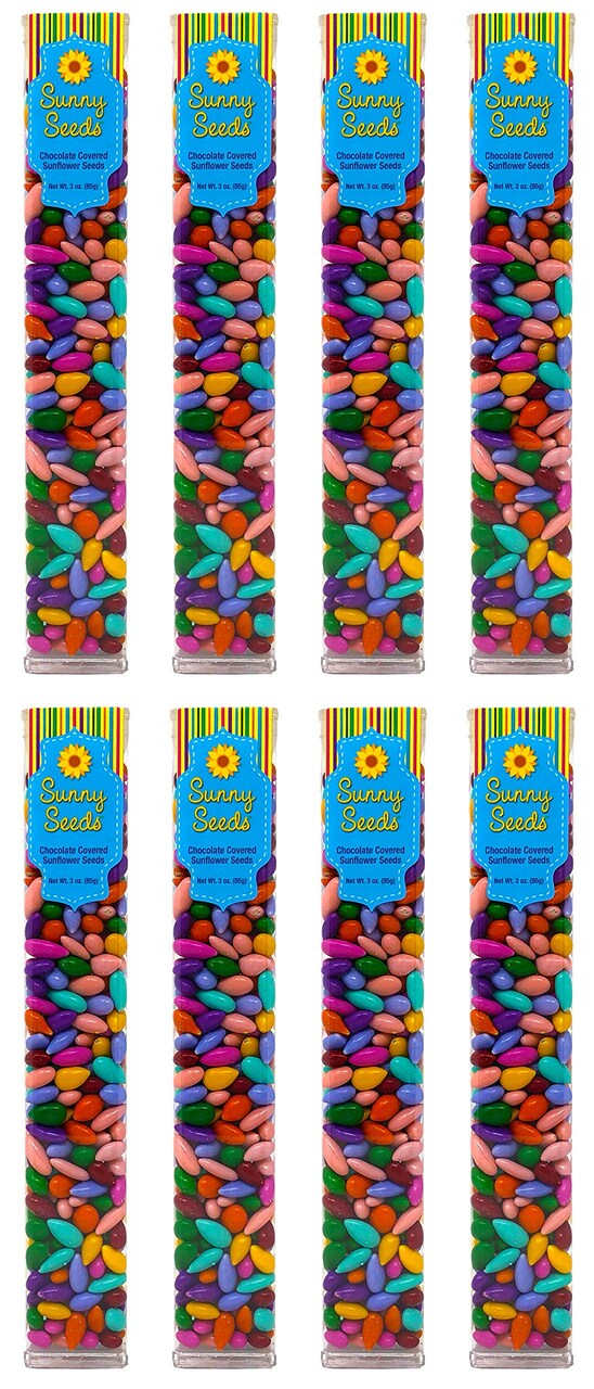 Chocolate Covered Sunflower Seeds Multicolored Candy Coated Treats - Rainbow Party Favors (Case of 24)